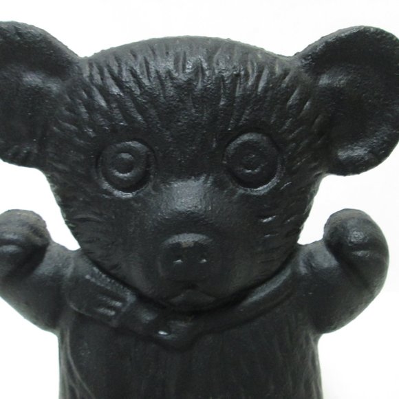 Cast Vintage Iron Teddy Bear Bookend Doorstop black 6.5 inches tall 2.7 pounds - Picture 4 of 11